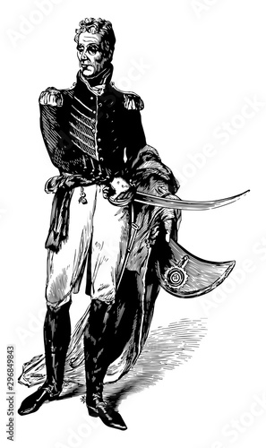Andrew Jackson vintage illustration