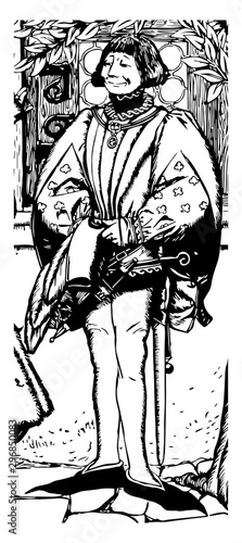 Rich man, vintage illustration