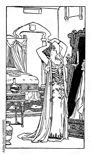 Cinderella felt that her end was drawing vintage engraving.