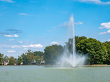 fountain in Oxford Lake Park, Oxford, Alabama, USA