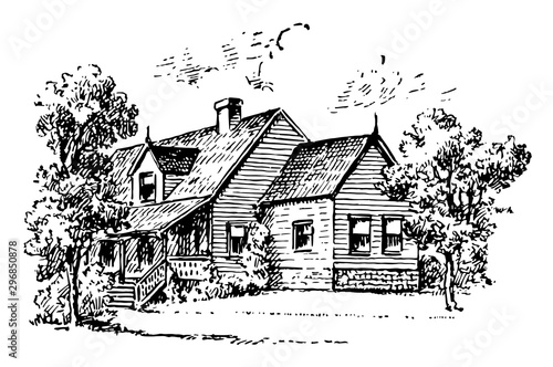 Lodging vintage illustration.