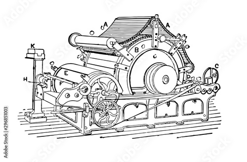 Manufacturing vintage illustration.
