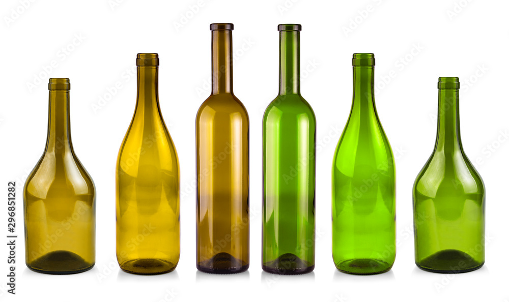 The empty bottle of wine isolated on a white background The empty bottle of wine isolated on a white background