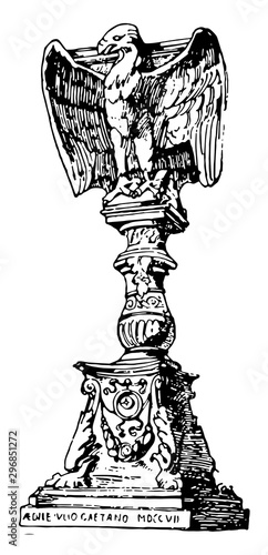 Renaissance Lectern vintage illustration.