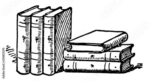 Six Books or collections of books vintage engraving.