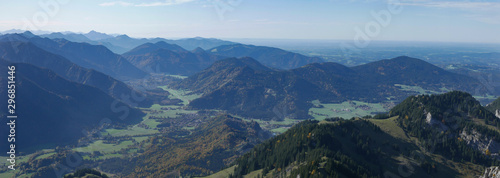 Panoramic view of the Bavarian Alps in the summer - Mangfallgebirge