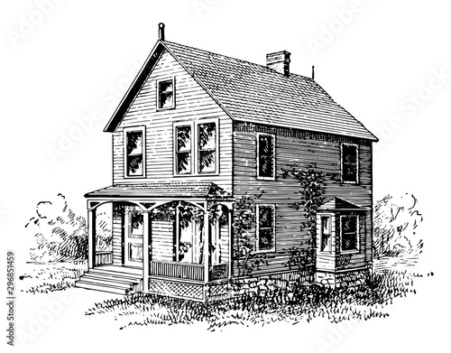 House vintage illustration.