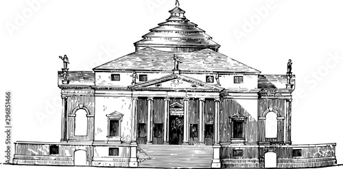 Villa by Palladio the compositions of Palladio so celebrated vintage engraving.
