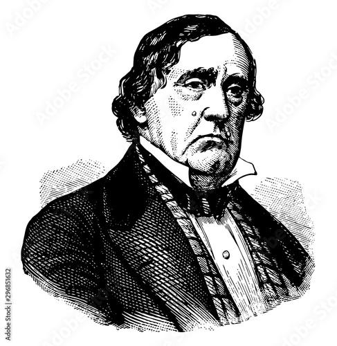 Lewis Cass vintage illustration