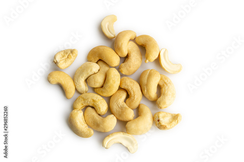 The cashew nuts isolated on white background with clipping path