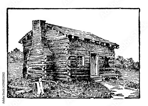 Lincoln Birthplace vintage illustration.
