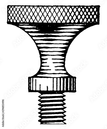 Thumb Screw Shading, hanging a fixture,  vintage engraving.