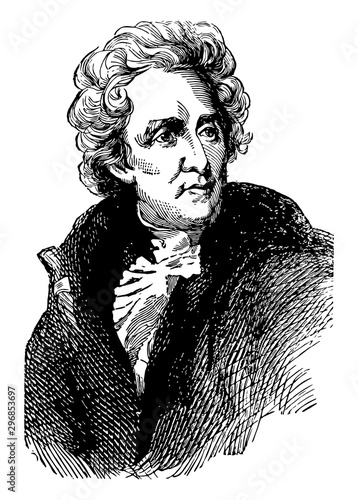 Andrew Jackson vintage illustration