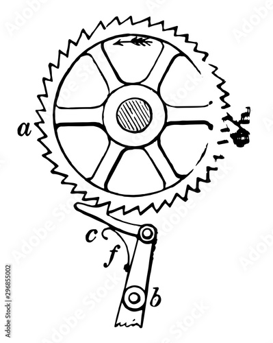 Ratchet Wheel vintage illustration.