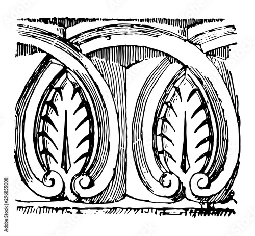 Anthemion are Anglo to Norman pattern vintage engraving.