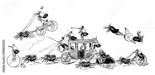 Flea Circus vintage illustration