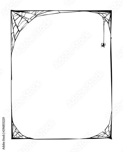 Spider Web Border have Suitable for Halloween and other spooky occasions, vintage engraving.