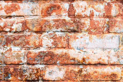 Background of old vintage dirty brick wall