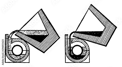 Sectional View of Tapping Crucible Thermit Welding, vintage illustration.