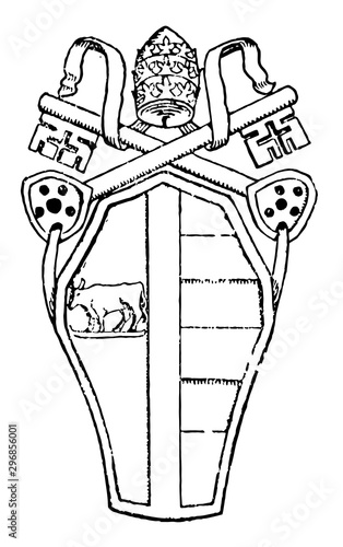 Alexander VI several children by his mistresses vintage engraving.