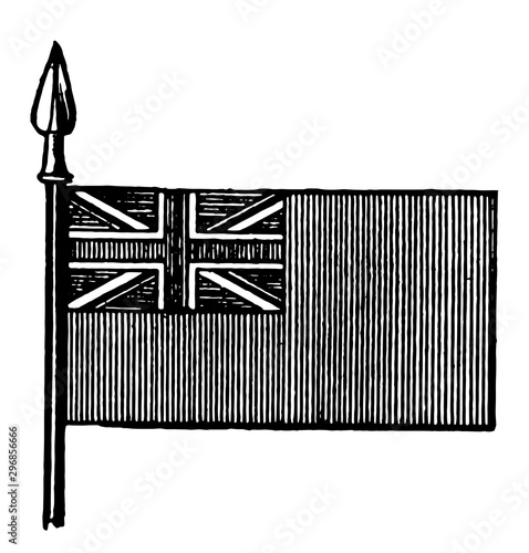 The Red Ensign is the flag of the British merchant service, vintage illustration