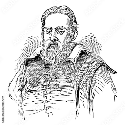 Galileo Galilei, vintage illustration
