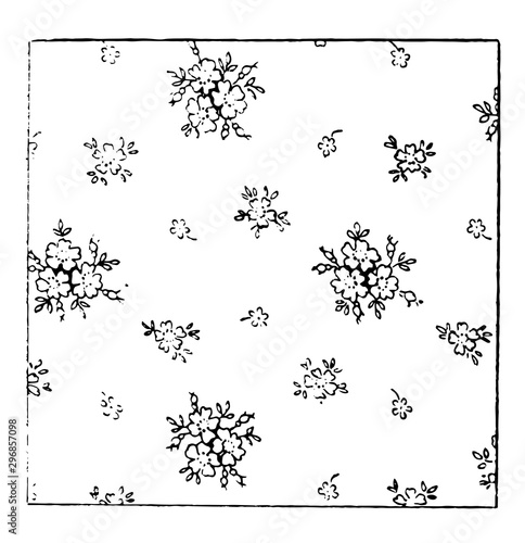 Textile Fabric can be a color fabric its definite patters or designs vintage engraving.