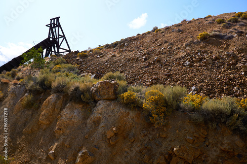 Old non working mine outside of Virginia City, Nevada. Sherrifs office has these sites posted as dangerous do not enter