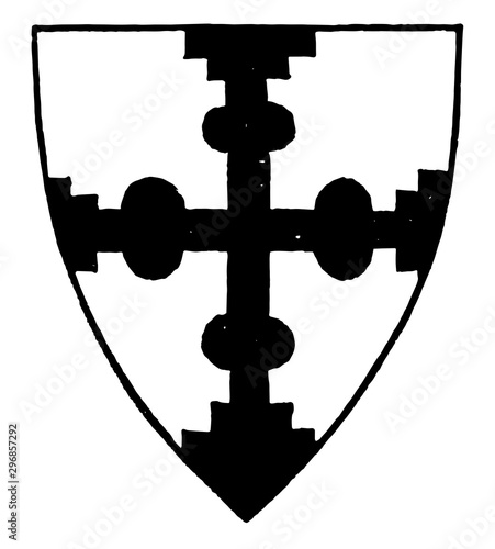 Cross Nowed Degraded and Conjoined means placed upon degrees or steps vintage engraving.