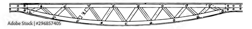Light Inverted Bow String Girder, vintage illustration.