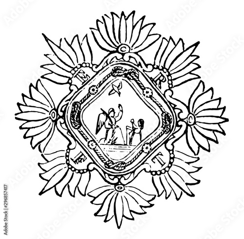 The religious Order of the Heavenly Annunciation or of the Nuns of the Annunciation of Mary vintage illustration