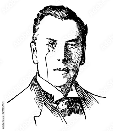 Joseph Chamberlain vintage illustration
