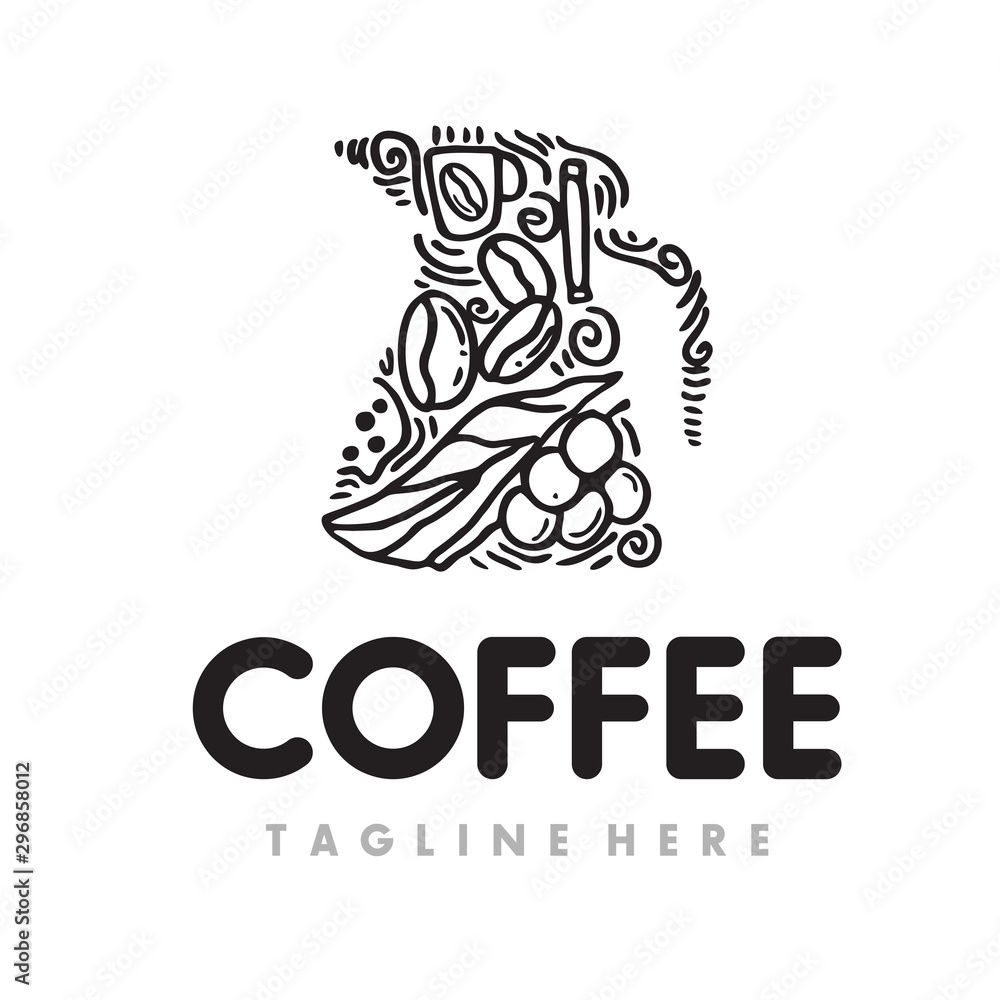 Coffee, Coffe Shop, Cafe Logo Design Inspiration Vector