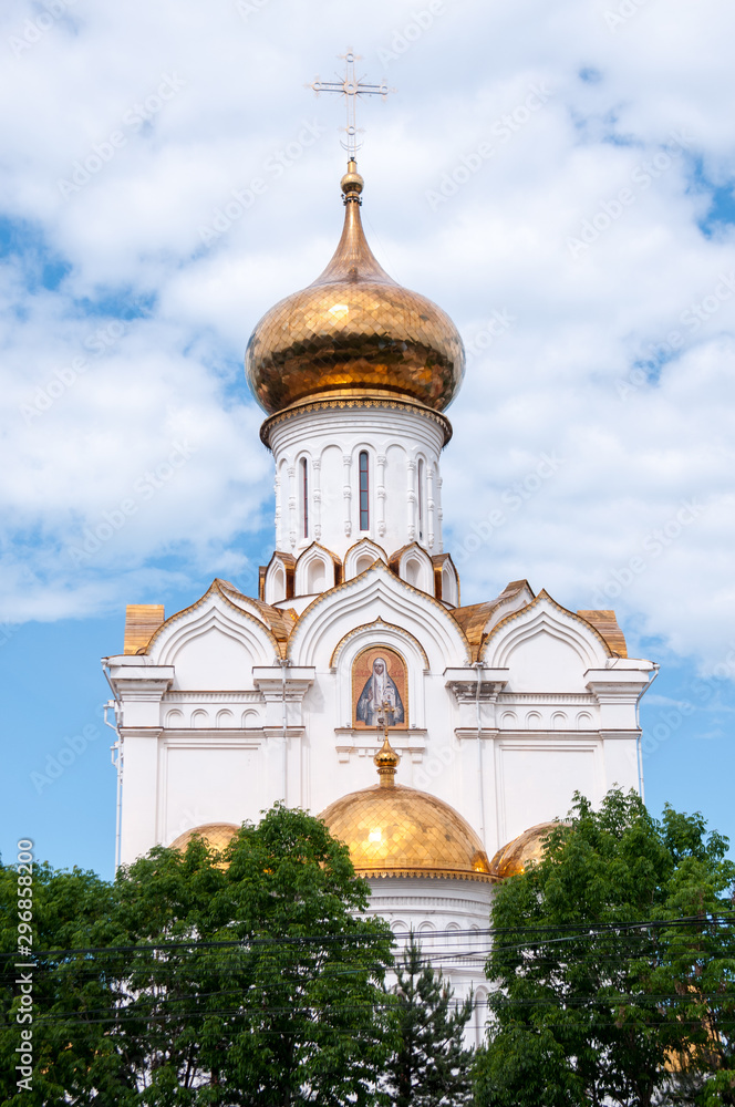 Golden dome of the Church of the Holy Martyr Grand Duchess Elizabeth in Khabarovsk