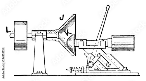 Friction Coupling for Various Speed Adjustment, vintage illustration.