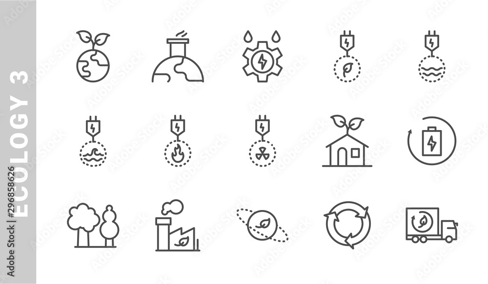 ecology 3 icon set. Outline Style. each made in 64x64 pixel ecology 3 icon set. Outline Style. each made in 64x64 pixel