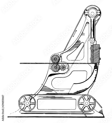 Toothpick Making Machine vintage illustration.
