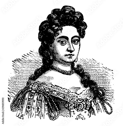 Mary I of England, vintage illustration