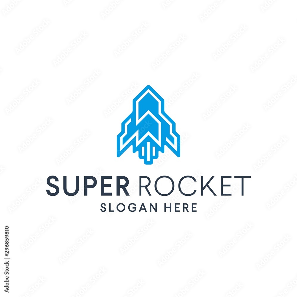 Super Rocket Logo Vector, Abstract Rocket or Ship Design Logo, Modern and Creative Line Icon Logo Super Rocket Logo Vector, Abstract Rocket or Ship Design Logo, Modern and Creative Line Icon Logo