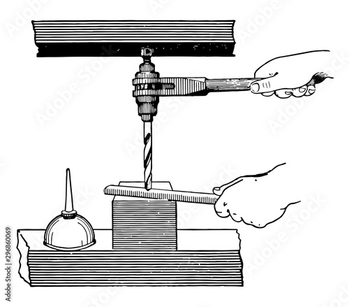 Ratchet Drill vintage illustration.