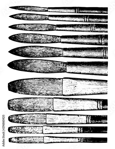 Fresco Bristle Brushes are round shaped with either short vintage engraving.