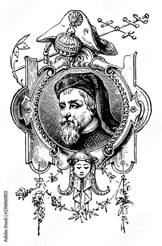 Geoffrey Chaucer vintage illustration