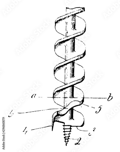 Auger Bit vintage illustration.