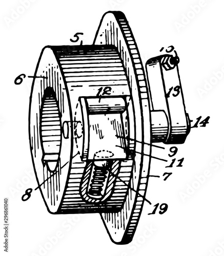 Roller Clutch vintage illustration.