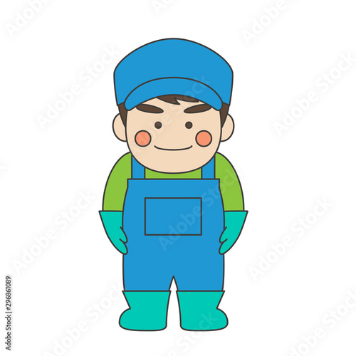 男性キャラクター水産業