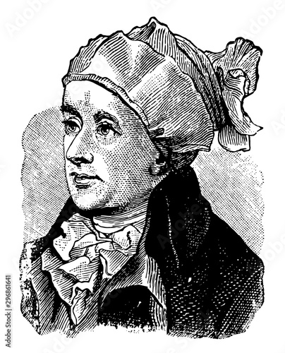 An English poet William Cowper, vintage engraving.