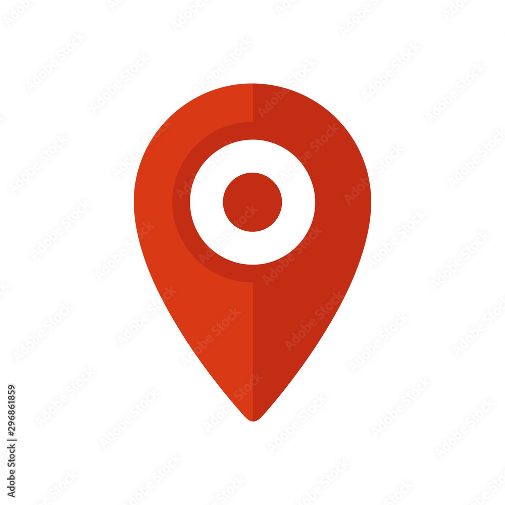 Red Map pointer icon logo Red Map pointer icon logo