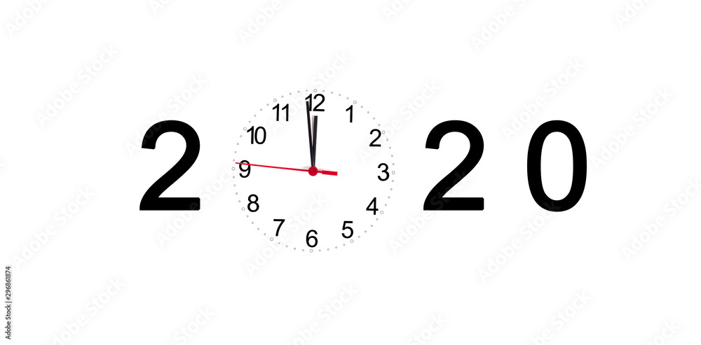 it's 12 o'clock at midnight. 2020 new year concept it's 12 o'clock at midnight. 2020 new year concept