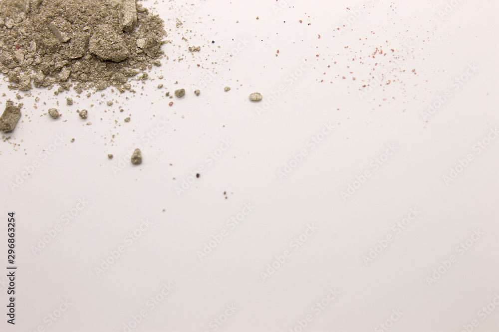 This is a photograph of a Green powder Eyeshadow isolated on a White background