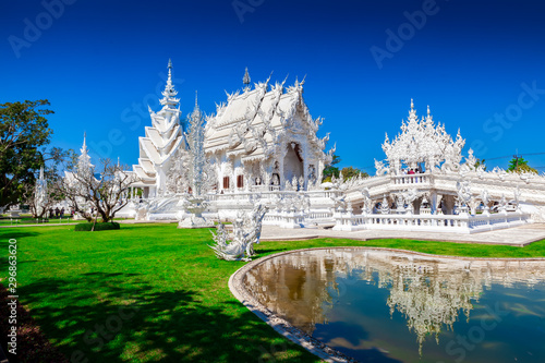 Wat Rong Khun (The White Temple) famous landmark in Thailand’s Northern Province of Chiang Rai photo
